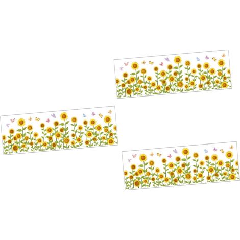 3ensembles Autocollants Muraux Autocollants Tournesols Décoratifs Adhésifs (1/5)
