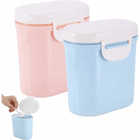 Green Mobility-2 Pcs Doseur de Lait Bebe, Portable Boite Doseuse Lait Poudre avec Niveleur et Cuillère pour Stockage Lait en Poudre et Collations de Fruits (1/5)