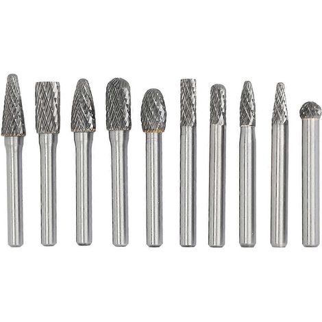 10-teiliges Set rotierender Feilen aus Wolframkarbid zum Schleifen von Metall und Holz