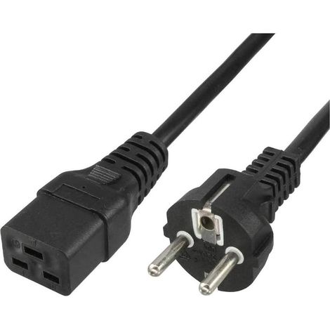 Hamlet Netzkabel VDE C13 Schuko-Stecker 90° 16A 250V 1,8 Mt