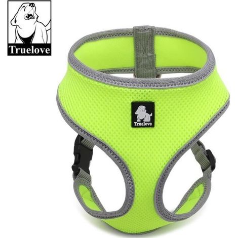 Harnais pour Chien - XL - JAUNE FLUO - Nylon - Respirant - Confortable (1/3)