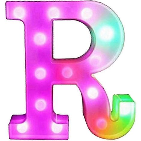 Lettres lumineuses LED colorées avec télécommande, initiales lumineuses pour bar et fête, décoration pour la maison - 25-26 pouces (1/5)