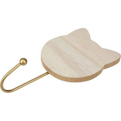 Lot de 3 patères bois chat naturel (1/5)