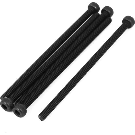 map 5pcs M4x80mm Vis à Six Pans Creux Tête Hexagonale Boulon Vis Moleté Entièrement Fileté Noir (1/2)