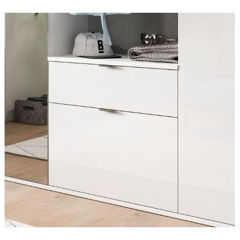 Mueble de almacenamiento BODITE – 2 cajones – Blanco lacado – Elegancia y practicidad