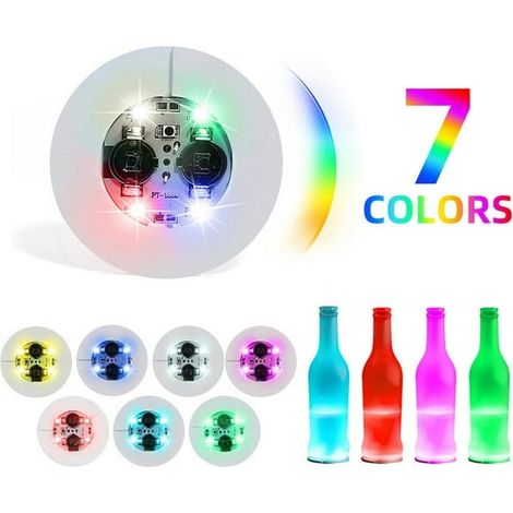 Lot de 30 autocollants lumineux LED pour bouteilles, colorés (1/4)