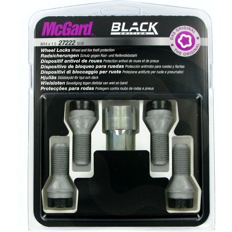 McGard SUB Black Edition 27222 Antifurto per Ruote Black M14x1.5 conico 28.5 mm  Lunghezza SW17