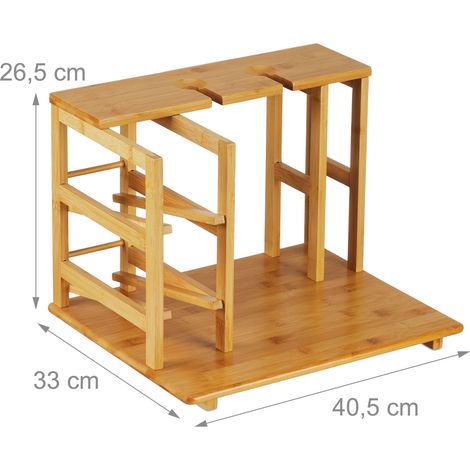 Bandeja para quesos y aperitivos de bambú acabado lacado 60 x 40 x 2 cm con servilletero asiento elegante de bambú natural 130014376 (1/4)