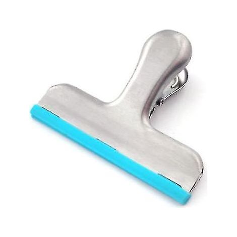 Lot de 3 pinces à sacs d'épicerie recouvertes de silicone bleu (1/4)