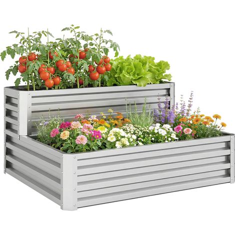 Pot de fleurs / bac à fleurs de jardin de qualité supérieure, conçu pour la culture de plantes, fleurs ou légumes. Fabriqué avec des matériaux résistants aux intempéries, il est idéal pour votre ja... (1/5)