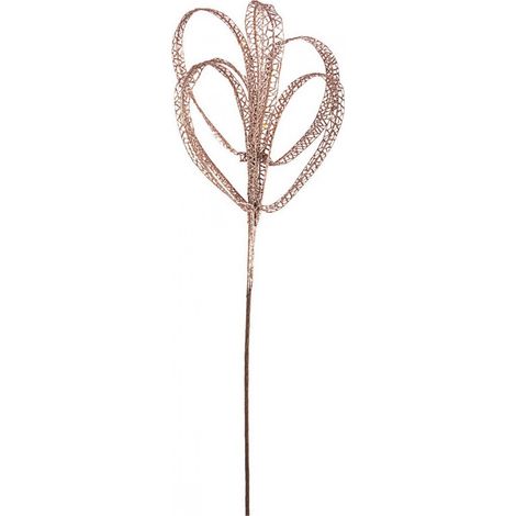 Ramo decorativo natalizio "Joseline Oro Rosa" con foglie da 65 cm