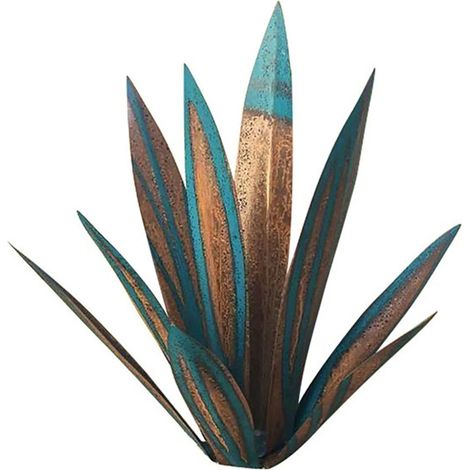MINKUROW Gartendeko Ornament Agave Iron Art Creative Ornament 27cm (Azul Menta) (1/5)