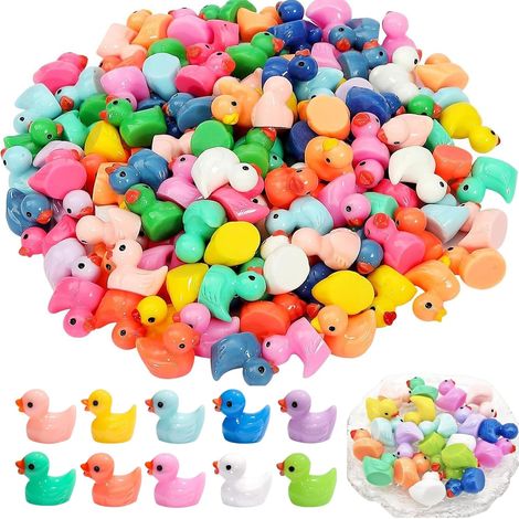 200 Pièces Canard, Résine, 10 Couleurs, Imperméable, Décoration, Aquarium, Maison de Poupée, DIY (1/5)