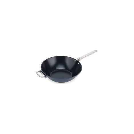 Antihaft-Wok Joseph Joseph Space de 32 cm (12,5"), klappbarer Griff, induktions- und backofenfest bis 232°C, einfache Lagerung und gesundes Kochen.