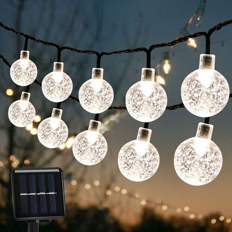 MINKUROW Solar-Lichterketten für den Außenbereich, 50 LEDs, 7 m, solarbetriebene Lichterketten für den Außenbereich, Weihnachtsdekoration für Garten, Bäume, Terrasse, Weihnachten, Hochzeiten, Partys (1/5)