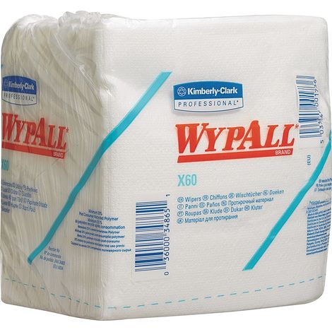WYPALL Wischtuch WYPALL X60 6034 L.ca.310 mmxB.ca.320 mmweiß 1-lagig 12 Beutel à 76 Tücher