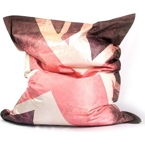 Pouf Géant XL Imprimé, Déhoussable, Intérieur, Salon, Chambre, VINTAGE UK Drapeau Anglais BiG52 (1/5)