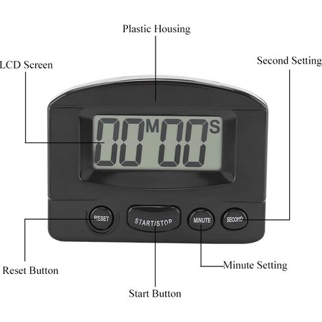 Calculatrice électronique, minuteur de cuisine pour salon de thé ou café, mini-horloge de rappel (1/5)