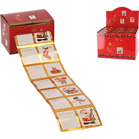 Set 60 etiquetas regalo Navidad surtidas -