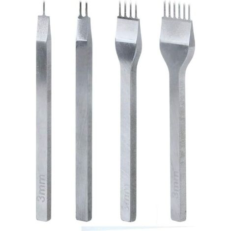 Kit Outils Perforatrice 4 Pcs, 4mm DIY Cuir, Griffe Perforateur Artisanat, Trou Couture Diamant Laçage Pour Artisanat (1/5)