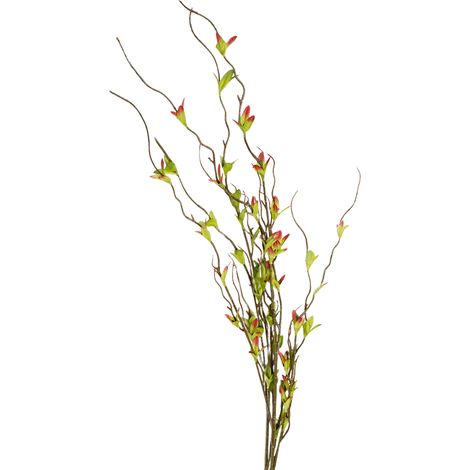 Faux Fleurs en Caoutchouc Souple Saule des Neiges Blanc Vert, Faux Bouquets De Gypsophile Real Touch Verdure De Noël (b) (1/4)