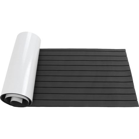 Revêtement de pont bateau marine en mousse EVA antidérapant, tapis adhésif pour yacht, camping-car, 240 x 60 cm, gris foncé noir (1/5)
