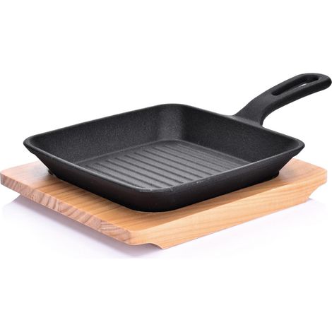 Sartén parrilla Duka Musn con soporte, 15 cm, hierro fundido negro (1/5)