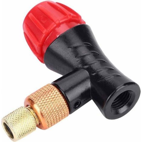 Adaptateur de tête de pompe vélo - - Tête double valve - Compatible VTT et vélo de route - Buse d'air rotative (1/4)