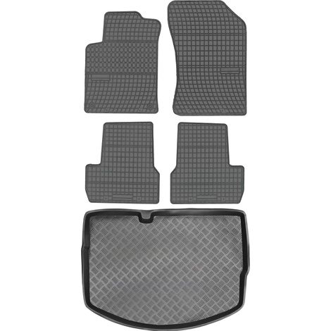 Juego de alfombrillas de goma para coche y maletero para Citoren C3 II Hatchback (2009-2016).