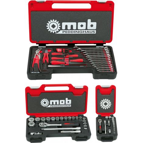 Mob Outillage – Coffret multi-outils 68 pièces – Polyéthylène haute densité – Charnières triples renforcées – Système de transport pratique