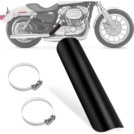 Motorrad-Hitzeschutz, universeller Motorrad-Hitzeschutz aus Metall für den Auspuff mit Edelstahlbefestigungen für die meisten Motocross-Motorräder, Schwarz, 1 Stück (1/5)