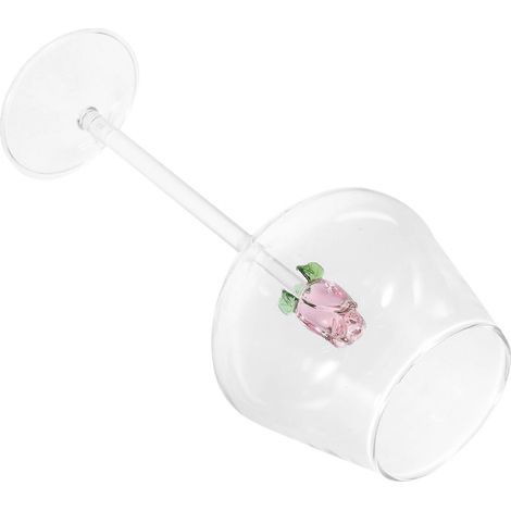 Verres à pied en forme de rose, de style européen, en verre et cristal, parfaits pour la maison, le bureau et la salle à manger, et constituent un cadeau idéal. Dimensions : 26 × 11 × 11 cm, 1 pièce. (1/5)