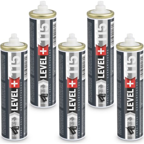 LEVEL+ Gaskartusche für Gasnagler 115mm 56ml Fuel Cell L+115 - 5 St. (1/3)