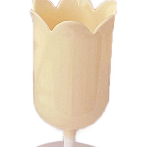 Tulpenförmiger Stiftehalter, innovatives Vintage-Fotoaccessoire, großes Fassungsvermögen, für Büro, Arbeitszimmer oder Zuhause, gelb (1/5)