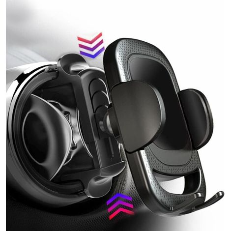 Support de téléphone rond pour voiture avec grille d'aération, facile à installer et rotation stable à 360°. (1/4)