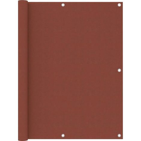 Paravent de balcon, rouge terre cuite, 120 x 500 cm, tissu Oxford (1/5)