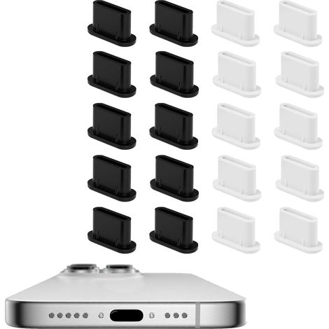 20PCS Bouchons Anti-poussière,Connecteur USB C Anti-poussière,Type-C Housse Anti-Poussière en Silicone,Type-C Cache USB en Silicone,Bouchon USB C,Bouchon Anti Poussiere USB C pour Les Smartphones (1/5)