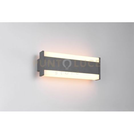 DAWSON APPLIQUE FASCIA DA ESTERNO ALLUMINIO ANTRACITE CON REGOLAZIONE SIA TEMPERATURA DI COLORE DEL LED SIA INTENSITA' IP54 L.30CM 7W 800lm, 2300+3000+4000K