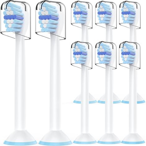Têtes de Brosse à Dents Electrique Compatible avec Sonicare Brossettes de Rechange, Mini, Têtes de rechange électriques, 8 pcs, Blanc (1/5)