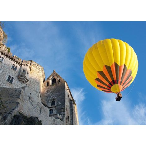 Tableau sur verre synthétique Montgolfiades jaune 80x120 cm - Impression sur Verre synthétique - Image HD imprimée sur Verre synthétique - Tableau mural décoratif - Fabriqué en France (1/5)