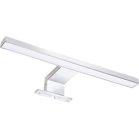 Applique LED salle de bain 5 W, finition argentée, protection IP44 contre l’humidité, lumière blanche froide 6000 K, design rectangulaire pour miroir (1/5)