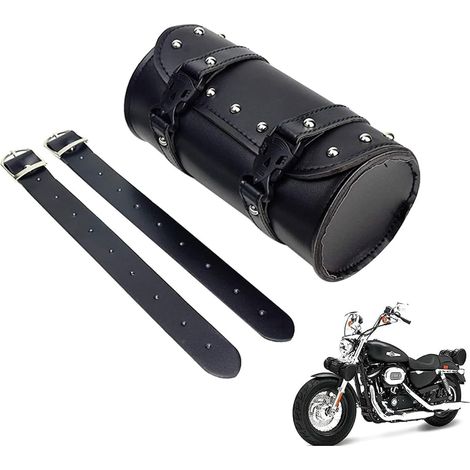 Fahrradtaschen, E-Bike-Taschen, wasserdichte Motorradtasche aus PU-Leder – Multifunktionale Tasche für Gabel, Lenker und Rahmen mit 2 (1/4)