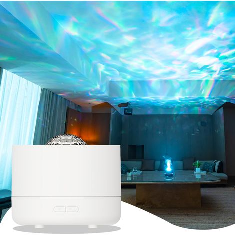 Diffuseur Huiles Essentielles avec Projecteur Ciel Etoile, Effets Sensoriels De Vagues Oceaniques Au Plafond 7 Couleurs, Diffuseur Parfum Maison pour Chambre Fete Et Salle De Jeux (Blanc) (1/5)