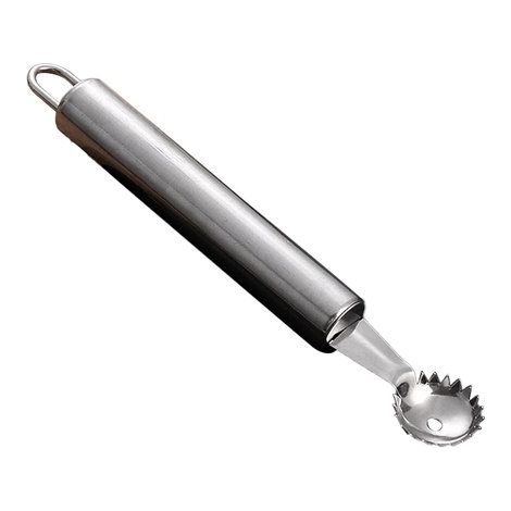 1 snocciolatore per fragole e pomodori in acciaio inox - Pinze da cucina in legno - 16,5 cm (taglia unica) (1/5)