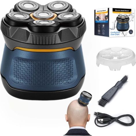 Rasoir sans fil étanche IPX7 (utilisation à sec ou sous l'eau) avec tête magnétique amovible, écran LED et charge rapide Type-C — Kit de toilettage pour hommes