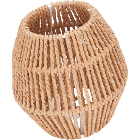Abat-jour tissé en corde de papier compatible bases E27 E14 décoratif pour maison hôtel café (1/5)