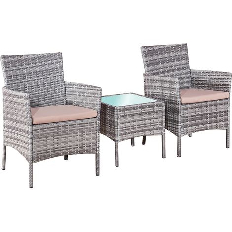 Set di mobili da giardino a 2 posti grigio Monaco