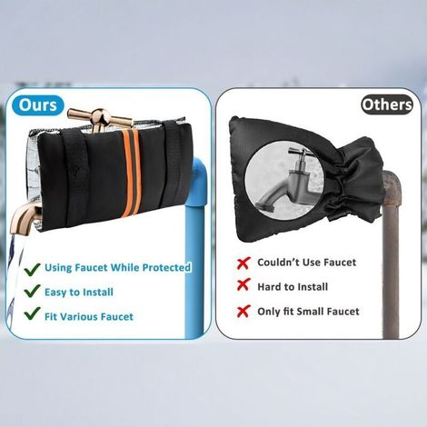 Housse antigel d'hiver en 2 pièces pour robinet, housse isolante antigel pour tuyau d'eau extérieur, housse antigel pour robinet de jardin intérieur