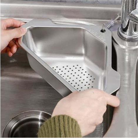 Panier Filtration Évier - Acier Inoxydable 304 - Triangle - Cuisine - 2 Pièces (1/5)