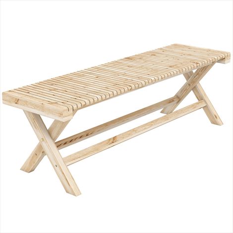 Banc de jardin Banc en bois de sapin massif naturel (1/5)